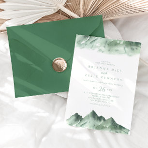 Green Mountain Country Casual Wedding  Invitation