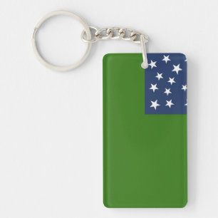 Green mountain flag USA patriotic historical ameri Keychain