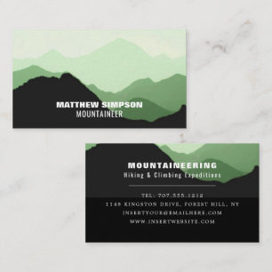 Green Mountain Landscape, Hiking and Climbing Business Card