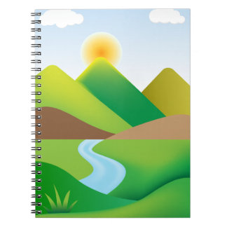 Green Mountain Landscape WithSpiral Photo Notebook