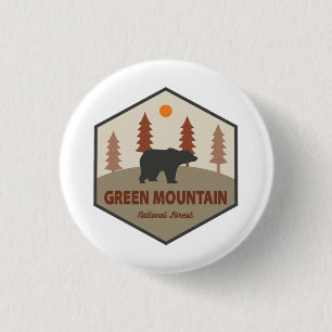 Green Mountain National Forest Bear 1 Inch Round Button