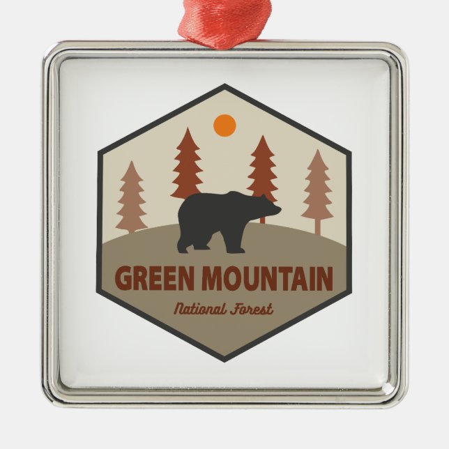 Green Mountain National Forest Bear Metal Ornament (Front)