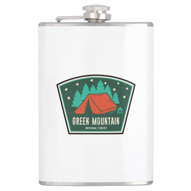 Green Mountain National Forest Camping Hip Flask (Front)