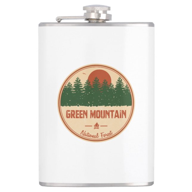 Green Mountain National Forest Hip Flask (Front)