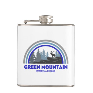 Green Mountain National Forest Rainbow Deer Hip Flask