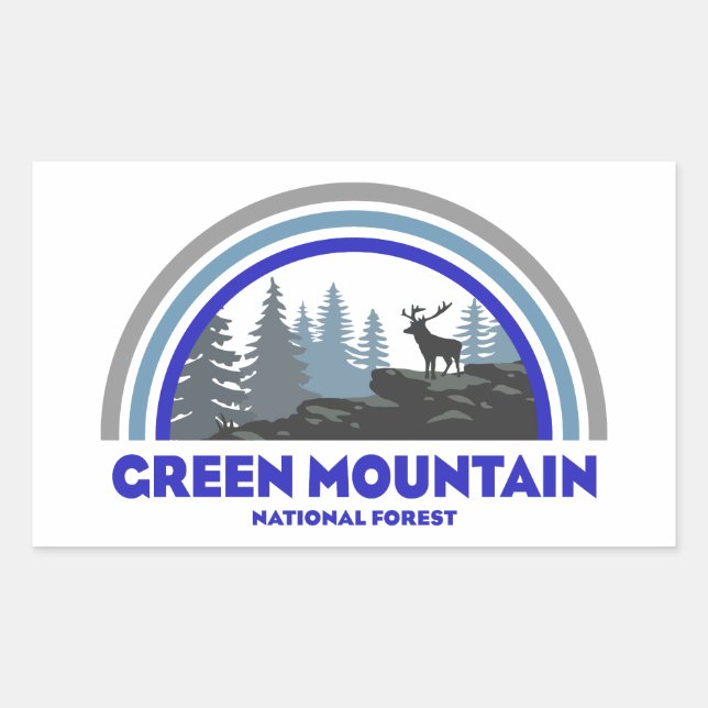 Green Mountain National Forest Rainbow Deer Sticker (Front)