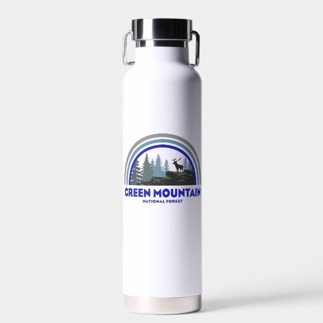 Green Mountain National Forest Rainbow Deer Water Bottle (Front)