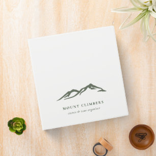 Green Mountain Sketch Silhouette Climbing Camping Binder
