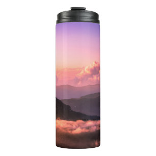 GREEN MOUNTAIN SURROUNDED BY CLOUDS THERMAL TUMBLER