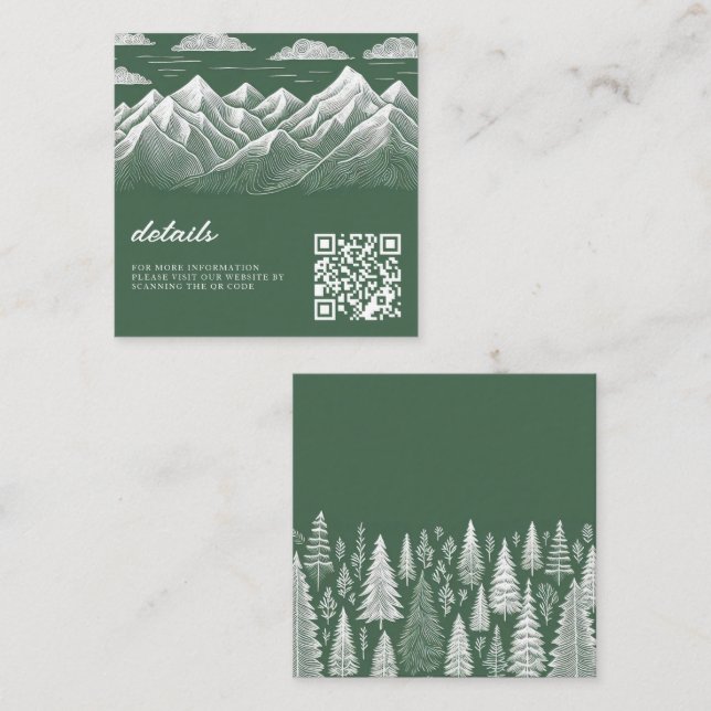 Green Mountain Wedding Enclosure Card (Front/Back)