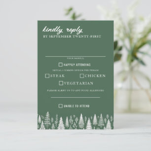 Green Mountain Wedding Food Choices RSVP Card