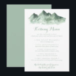 Green Mountain Wedding Kissing Menu Game Card<br><div class="desc">This green mountain wedding kissing menu game card is perfect for a rustic wedding reception. The design features a watercolor hand-painted green mountain, inspiring a countryside theme.</div>
