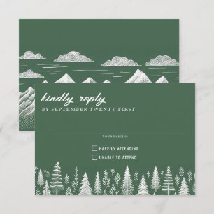 Green Mountain Wedding RSVP Card