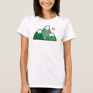 Green Mountains Colorfully Illustrated Women’s T-Shirt