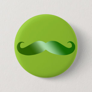 Green Moustache 2 Inch Round Button
