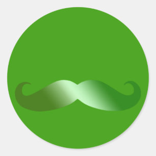 Green Moustache Irish Moustache Classic Round Sticker