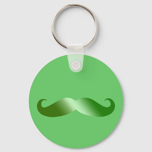 Green Moustache Irish Moustache Keychain (Front)