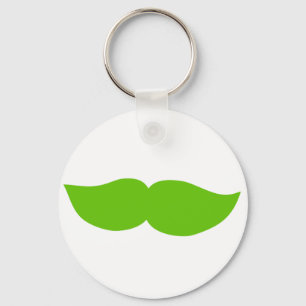 Green Moustache Keychain