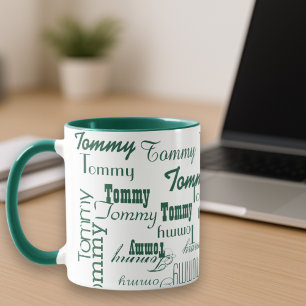 Green Mug Create Your Own Name Pattern