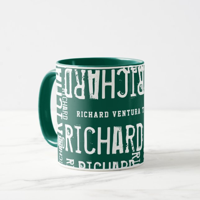 Green Mug Name Pattern (Front Left)