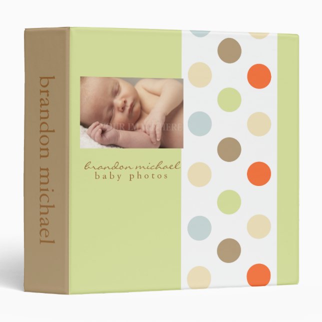 Green & Multi Coloured Dots Binder (Front/Spine)