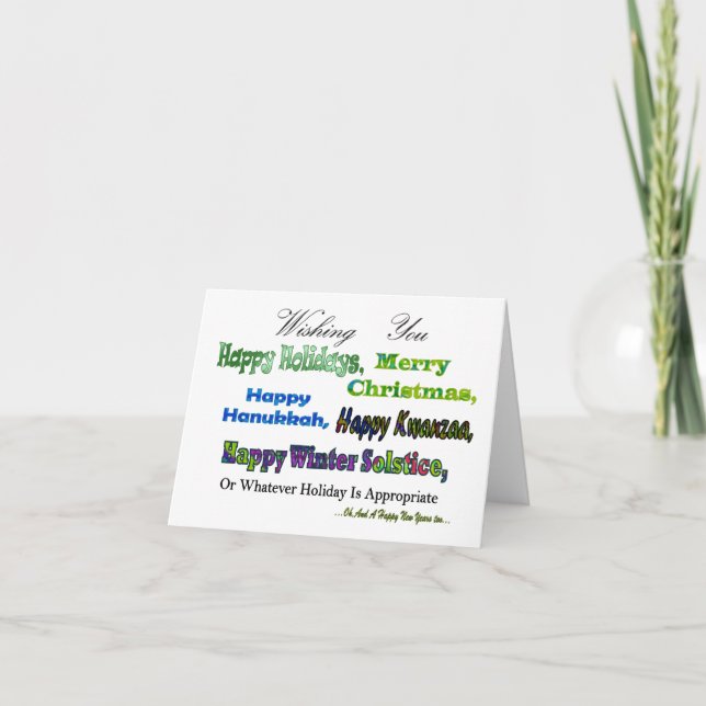 Green Multi holiday greetings Card (Front)