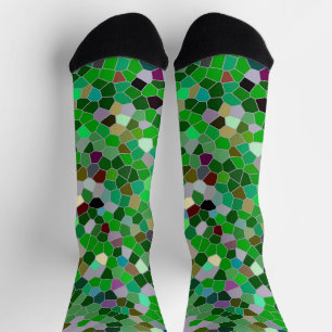 GREEN Multicolored Garden Pattern Socks