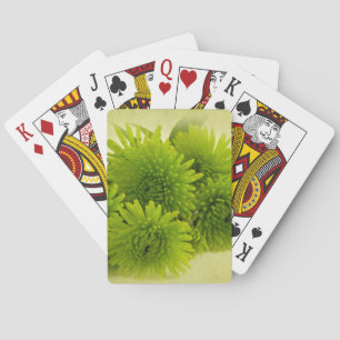 Green Mums Playing Cards