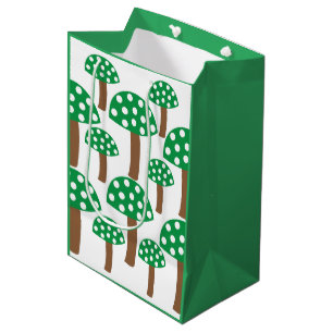 Green Mushrooms  Medium Gift Bag