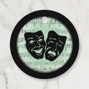 Green Music and Theatre Greek Masks Favour Tags