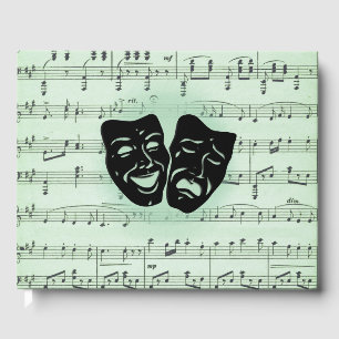 Green Music and Theatre Greek Masks Guest Book