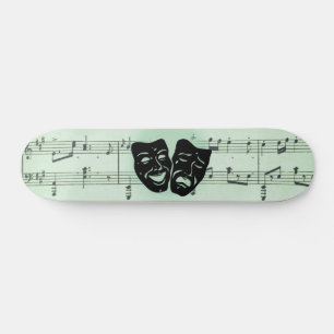 Green Music and Theatre Greek Masks Skateboard