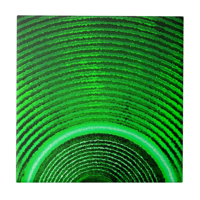 Green music speaker and sound waves tile (Front)
