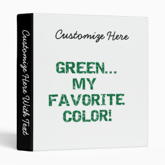 Green My Favourite Colour T-shirts and Gifts Binder