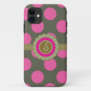 Green n Hot Pink Polka dots iphone 5 case