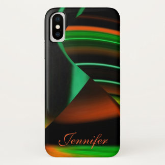 Green N Orange Stripes N Shapes Case-Mate iPhone Case