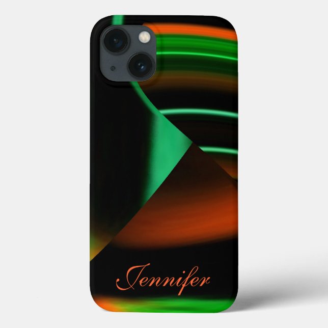 Green N Orange Stripes N Shapes iPad Case * (Back)