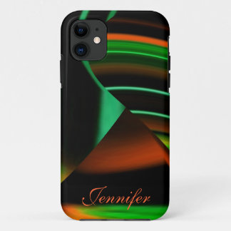 Green N Orange Stripes N Shapes iPHONE 5 Case *
