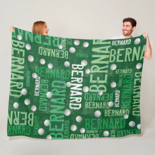 Green Names and Golf Balls Fleece Blanket