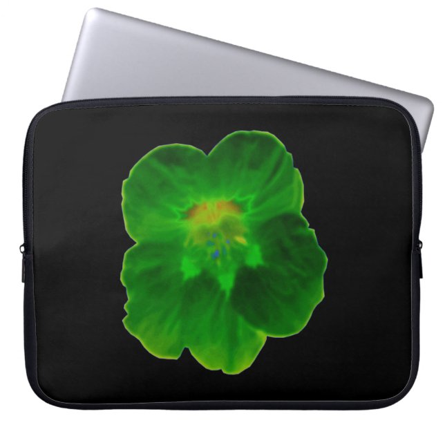 Green Nasturtium Laptop Bag (Front)