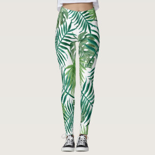Green natural design leggings