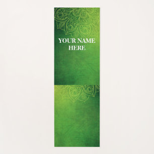 Green Natural Mandala Floral Yoga Mat
