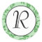 Green Natural Pattern Monogram Initial Sticker