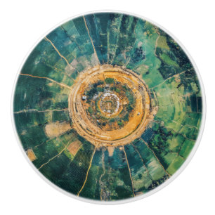 Green Natural Stone Pattern Ceramic Knob