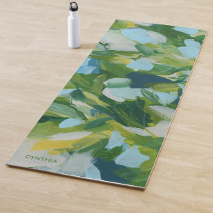 Green Nature Abstract Expressionism  Yoga Mat