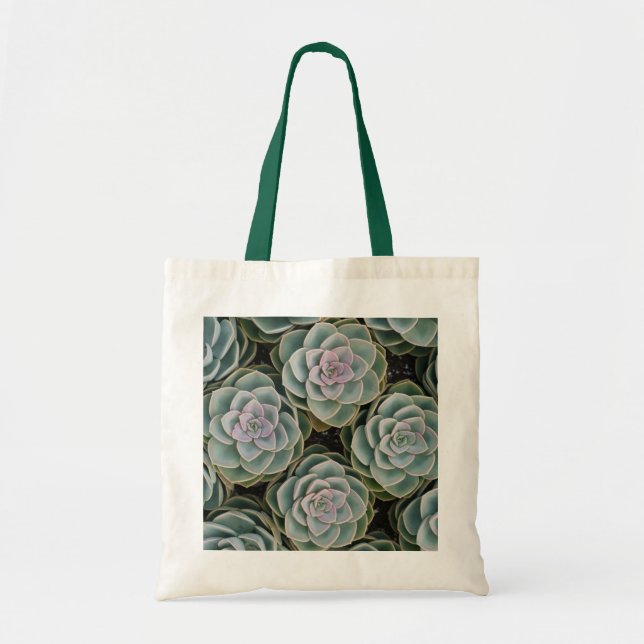 Green Nature Succulent Plant Tote Bag (Front)