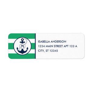 Green Nautical Anchor Monogram