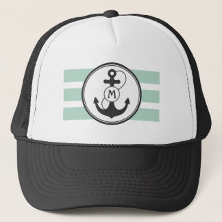 Green Nautical Monogram Trucker Hat