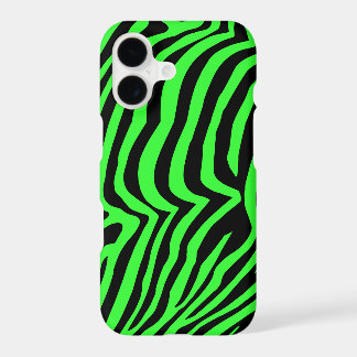 Green neon color zebra pattern