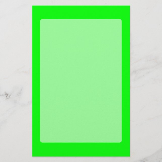 Green Neon Colour Customize This Stationery (Front)